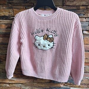 H&M Pink Knit Sweater with Gold Accents